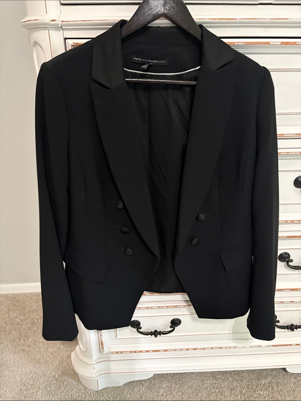 White House Black Market Black Double-Breasted Blazer